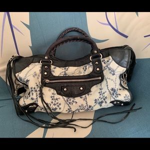 Authentic Balenciaga Floral Cotton Bag